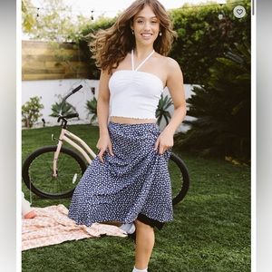 Full tilt ditsy midi skirt